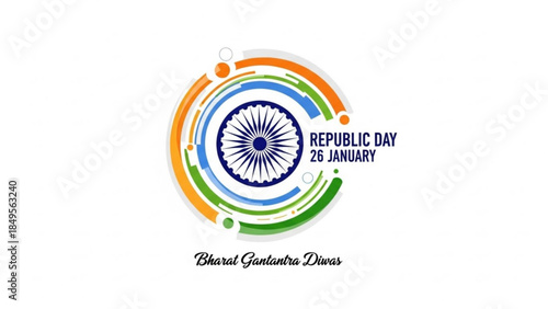 Republic Day India 26 January Bharat Gantantra Diwas Celebration Logo Design