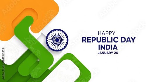 Vibrant India Republic Day Celebration with Interconnected Puzzle Pieces and National Flag Elements