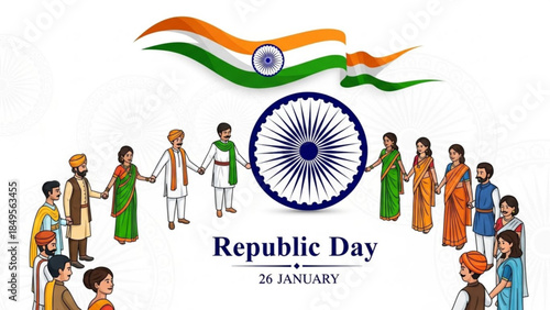 Celebrating Republic Day India 26 January with Unity and Diversity in Traditional Attire and Colors