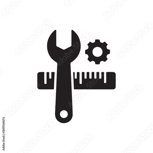 Calibrate vector icon in black solid flat design icon isolated on white background
