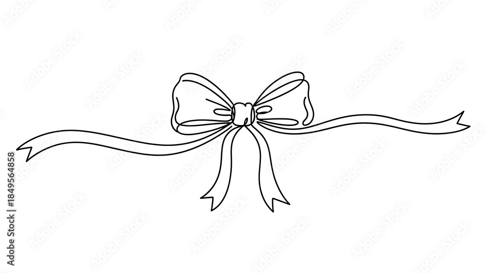 Naklejka premium Beautiful black and white bow illustration on white background