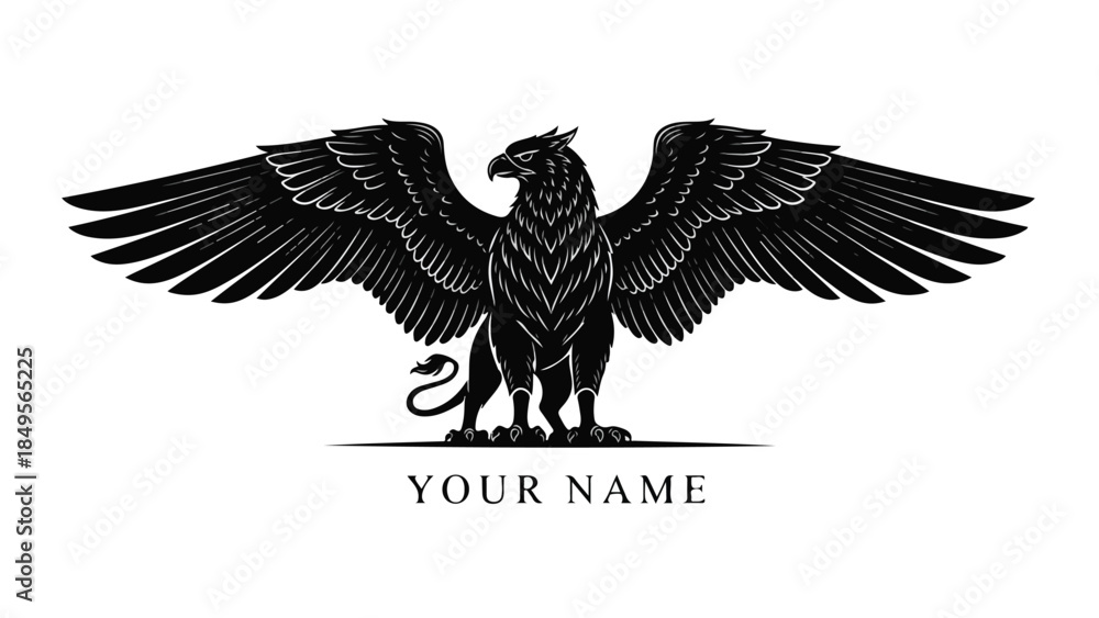 Fototapeta premium Majestic Griffin Mythical Creature with Spread Wings.