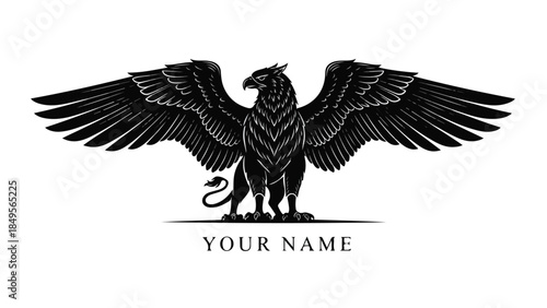 Majestic Griffin Mythical Creature with Spread Wings.