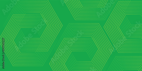 Futuristic Green Hexagon Grid Background, Vector illustration.