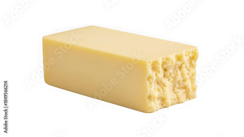 Block of swiss cheese isolated on transparent background