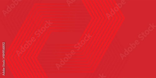 Abstract Red Digital Hexagon Tunnel Background, Vector illustration.