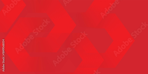 Abstract Red Digital Hexagon Tunnel Background, Vector illustration.