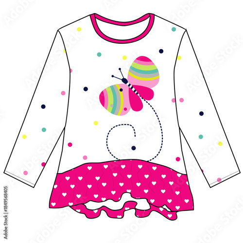 BUTTERFLY PRINT BABY FROCKS DESIGN