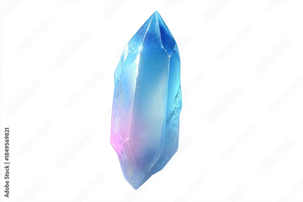 Fototapeta premium Stunning Transparent Blue Crystal with Smooth Surface and Sharp Edges