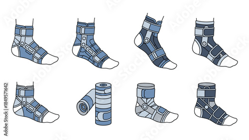 Ankle braces and supports for injury prevention and recovery, Generative AI.
