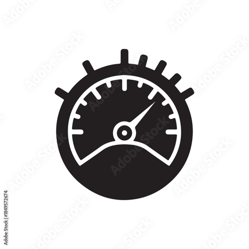 Calibrate vector icon in black solid flat design icon isolated on white background
