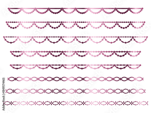 丸、半円ラインうろこ1、3ピンク