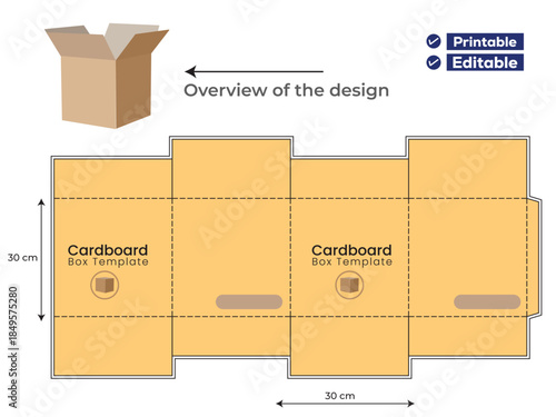 courier box die line and box die cut, delivery box die line 