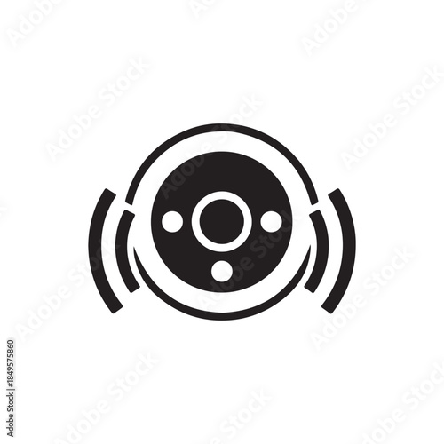 Sensor icon vector in black solid flat design icon isolated on white background
