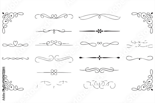 Classic Ornamental Flourishes Illustration for Invitations and Branding