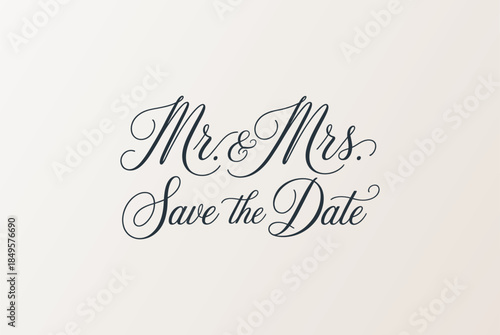 Elegant mr. & mrs. save the date wedding invitation card