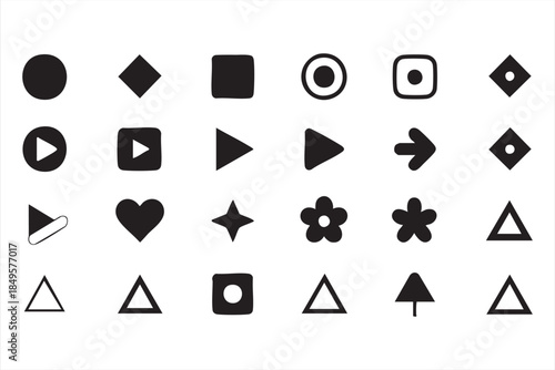 Minimal UI Control Symbols for App and Web Interface Design