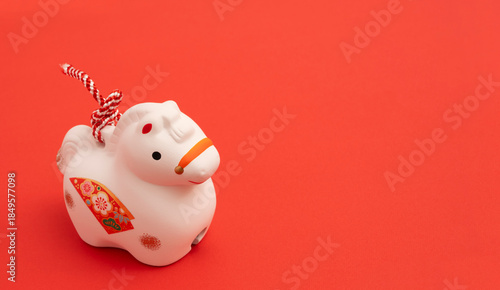 Japanese new year material. Zodiac horse. Year of the Horse. 日本の正月素材。干支の午。午年	
