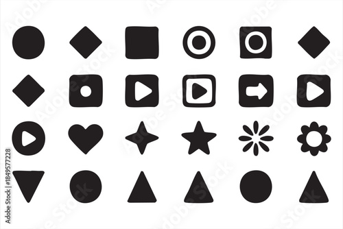 Flat Minimal Interface Symbols for Web Navigation and User Controls