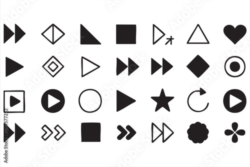 Minimal UI Control Buttons for App and Web Interface Design