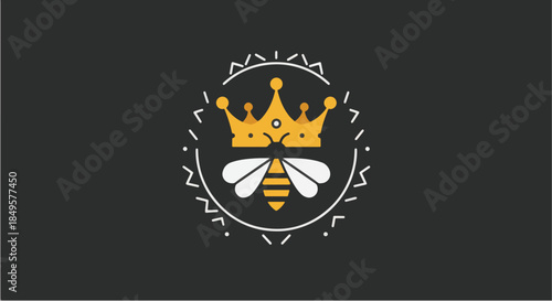 Royal Bee Crown Logo Design Illustrating Elegance and Authority.