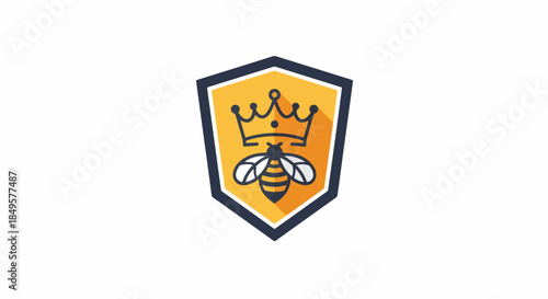 Royal Bee Emblem A Crowned Insect on a Shield.