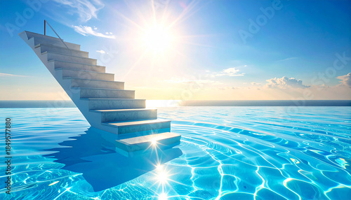 Beachfront paradise luxurious pool ocean views and sunny deck chairs concept luxury oceanfront retreat infinity pool private cabanas sunset views
11