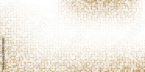 Gold falling down confetti background. Repeated golden dotted glitter pattern. Yellow, orange and golden dots wallpaper.