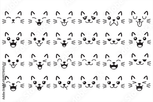 Cute Kitty Emoji Illustration for Social Media Reactions