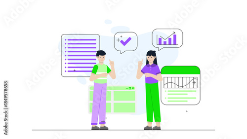 Freelancer Joining Online Coworking Space Session. Flat Vector Business Illustration