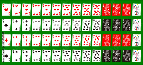 手描きの可愛いトランプ(ベクター)