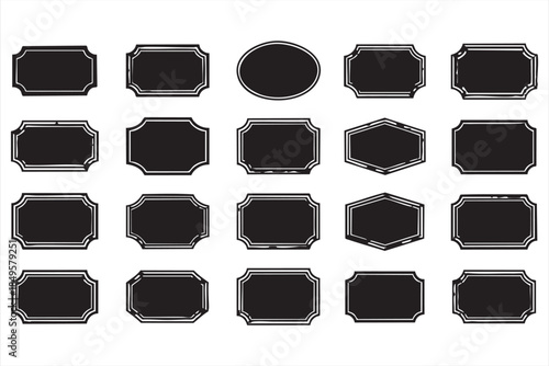 Retro Decorative Label Frames for Classic Branding and Signage