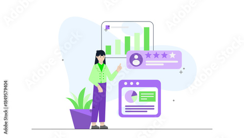 Startup Validating Pricing Model with Test Users. Flat Vector Business Illustration