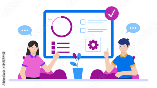 Startup Validating Pricing Model with Test Users. Flat Vector Business Illustration