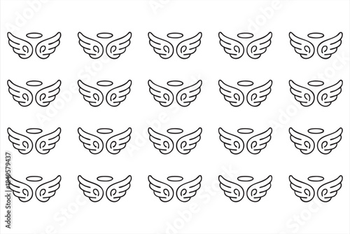 Divine Angel Wing Icons for Religious Marketing and Inspiration