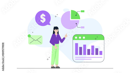 Freelancer Submitting Project Milestones to Client. Flat Vector Business Illustration