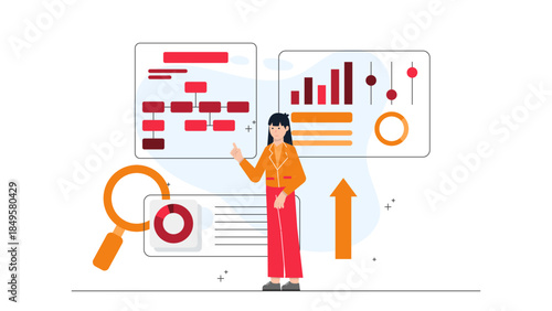 Manager Conducting a Performance Review. Business Flat Vector Illustration