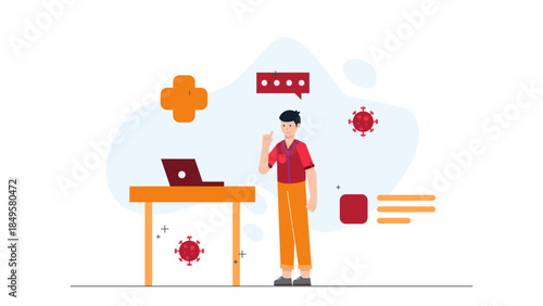 Scientists Researching in a Modern Laboratory. Business Flat Vector Illustration