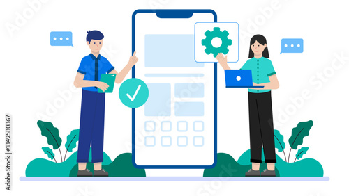 Usability Testing with a Diverse User Group. Business Flat Vector Illustration