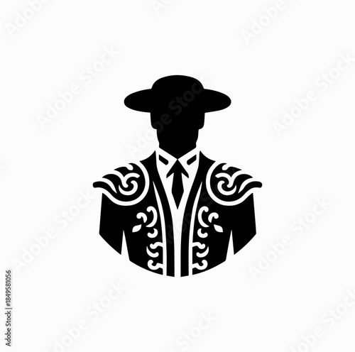 Spanish Matador Costume Silhouette Icon – Traditional Culture Vector