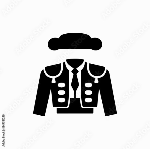 Spanish Matador Costume Silhouette Icon – Traditional Culture Vector