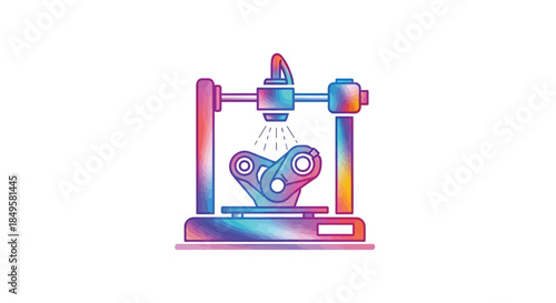 Vibrant 3D Printer Creating a Heart Shape.