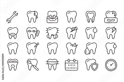 Oral Health Icons for Dental Clinic Apps and Web UI