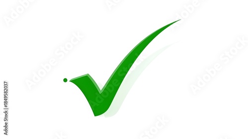 Green Checkmark Symbol on White Background.