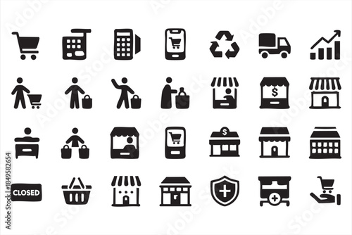 Ecommerce and Shopping Icons for Retail UI Design and Online Stores