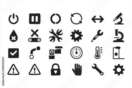 UI Control Icons for System Settings and App Interface Design