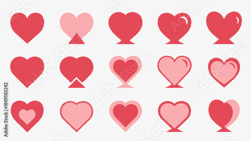 Collection of Various Heart Shapes and Styles Depicting Love and Affection