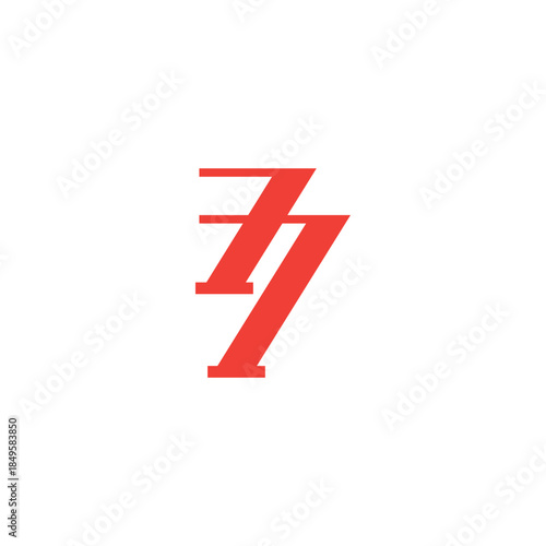 Minimalist red overlapping number seven logo with geometric style. Free Download Minimalist red overlapping number seven logo with geometric style. - GFXLoad