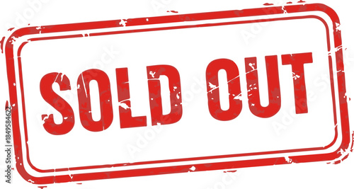 Red Grunge 'SOLD OUT' Rubber Stamp Vector Isolated