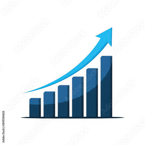 Free Download Growing bar graph with arrow isolated on transparent background - GFXLoad
